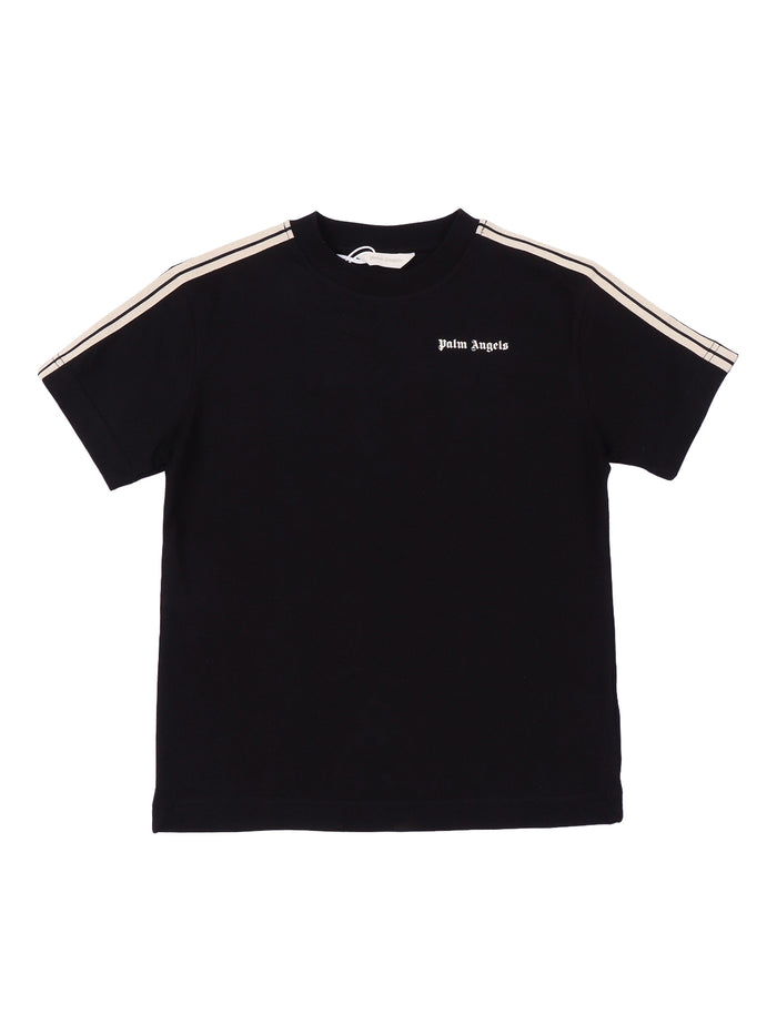 PA MINITRACK REG. T-SHIRT S-S BLACK OFF WHITE Cotton Short Sleeves