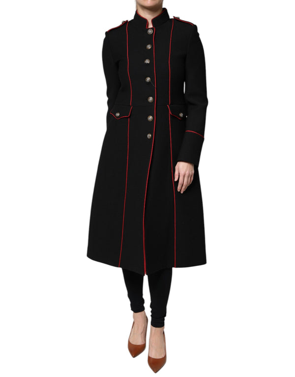Dolce & Gabbana 95% Virgin Wool 5% Nylon; Lining: 92% Silk 8% Elastane trench coat in black