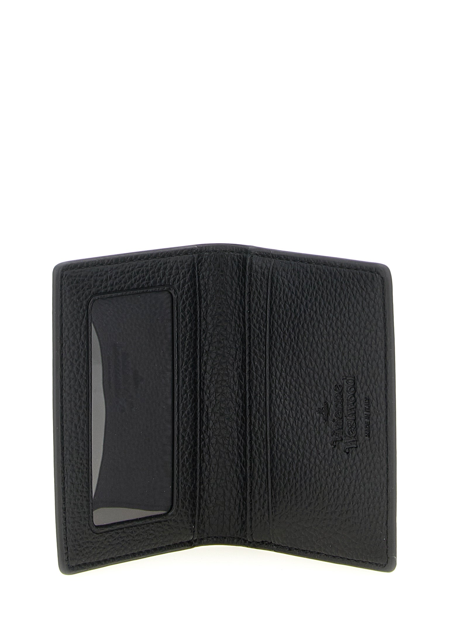Orb Logo Card Holder Black Polyurethane Wallets, Holders
