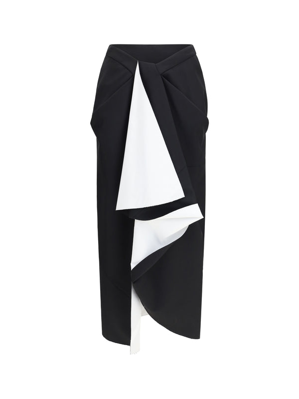 Givenchy 73% Merino Wool Ovis Aries; 27% Silk skirt in black