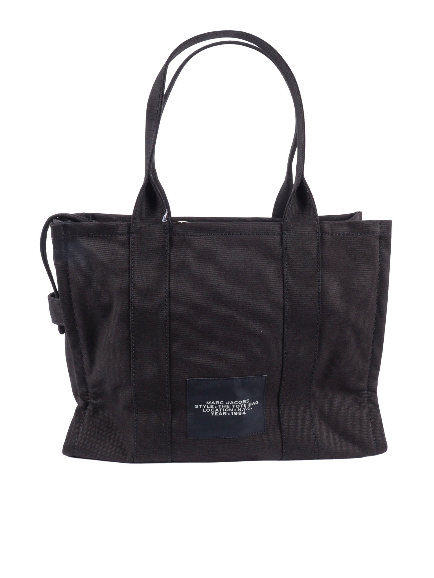 THE LARGE TOTE Black Cotton Handbag