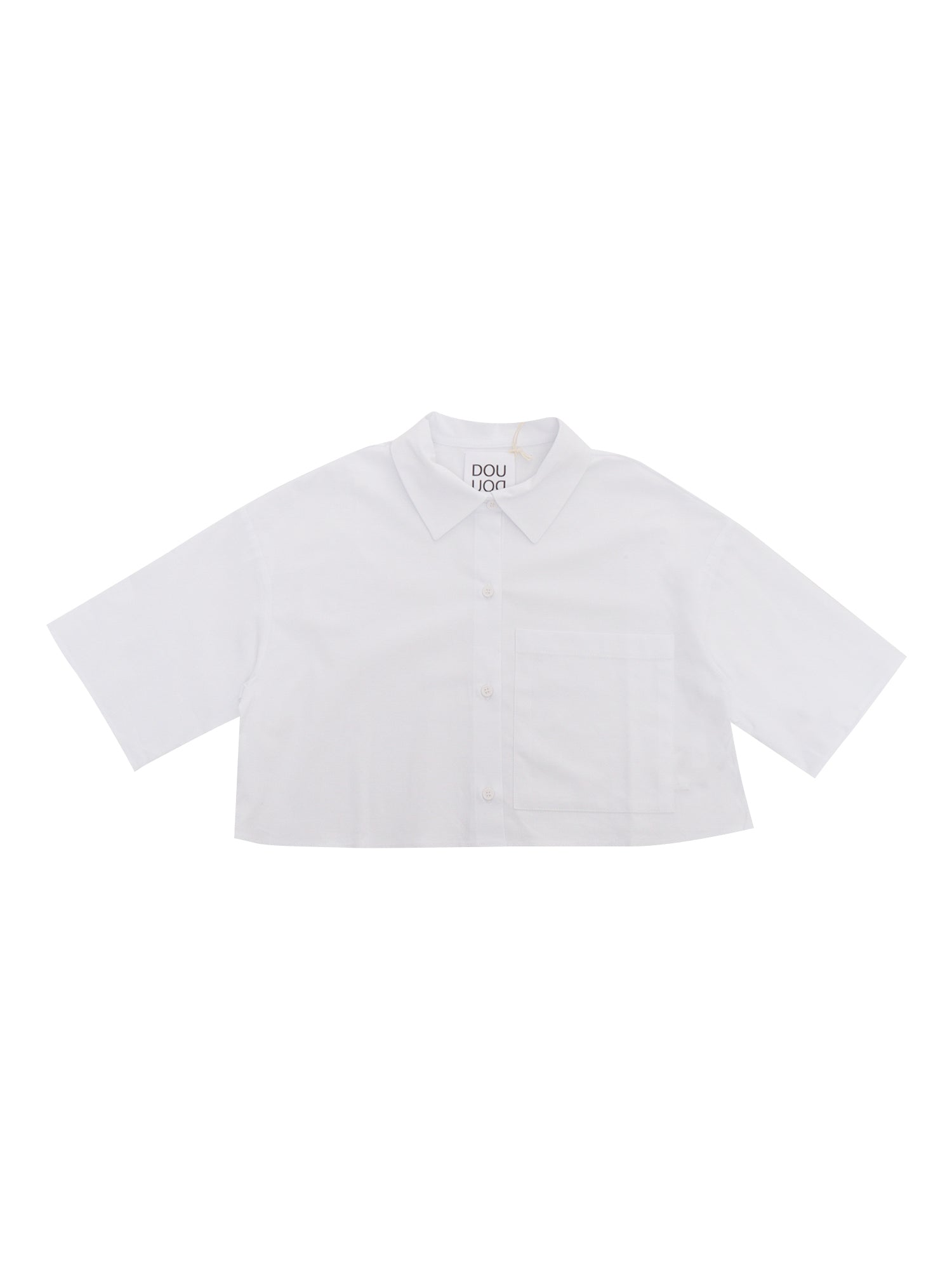White cropped shirt Cotton Elastane