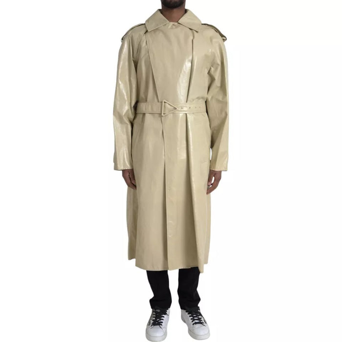 Bottega Veneta 100% Calf Leather trench coat in beige