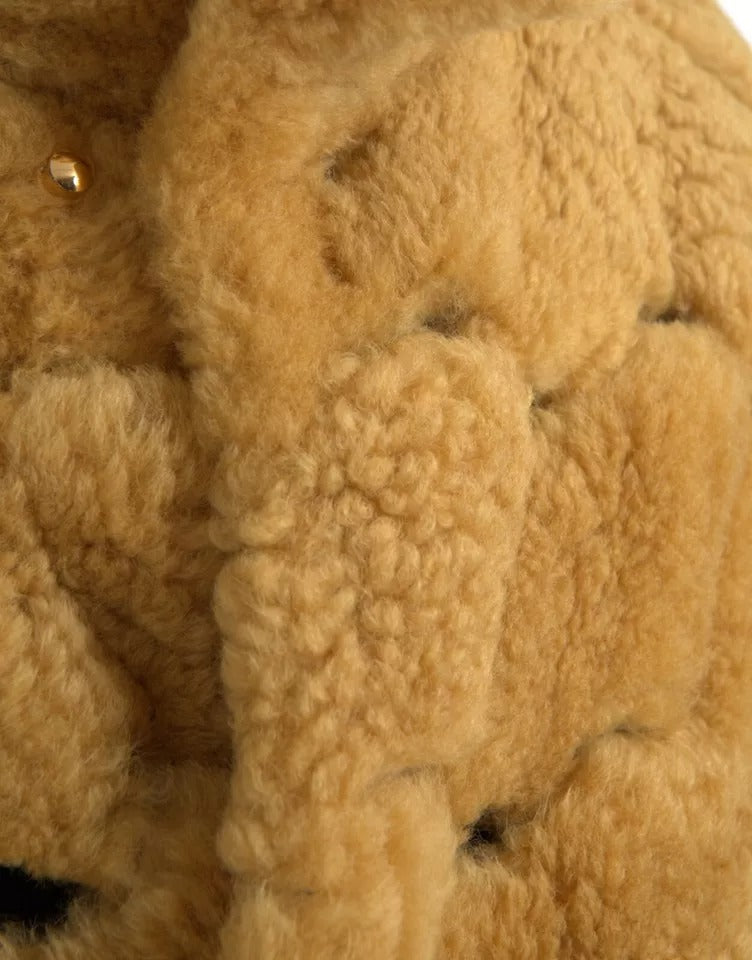 Bottega Veneta 100% Wool coat in yellow — view 6