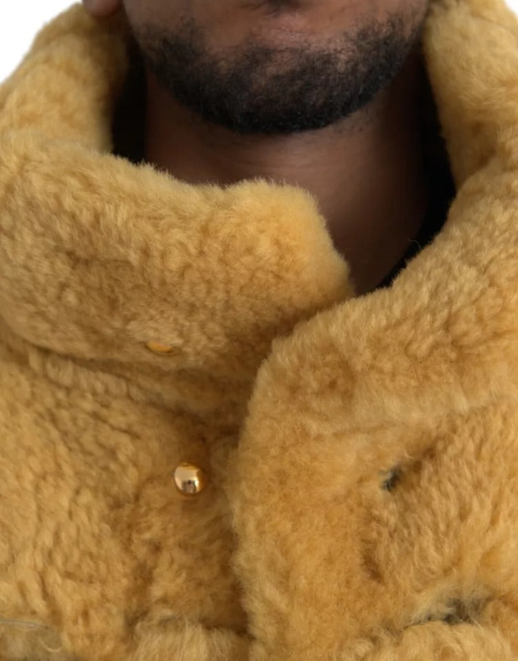 Bottega Veneta 100% Wool coat in yellow — view 8