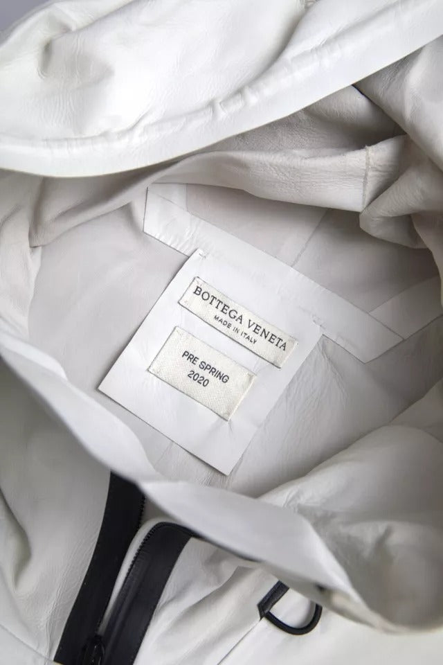 Bottega Veneta 100% Calf Leather raincoat in white — view 8
