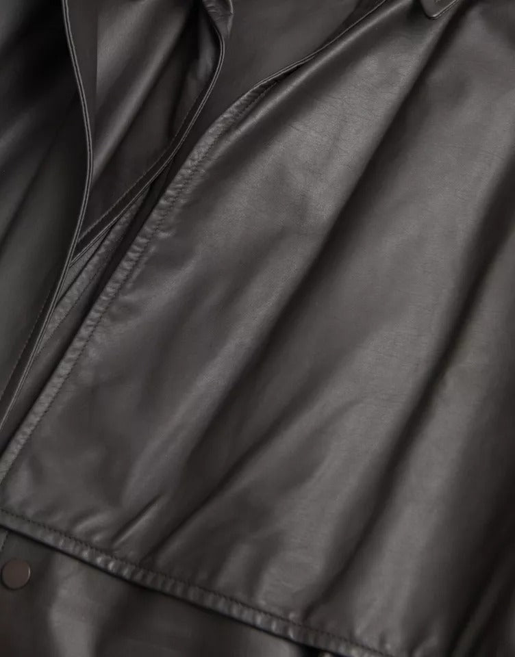 Bottega Veneta 100% Calf Leather trench coat in black — view 6