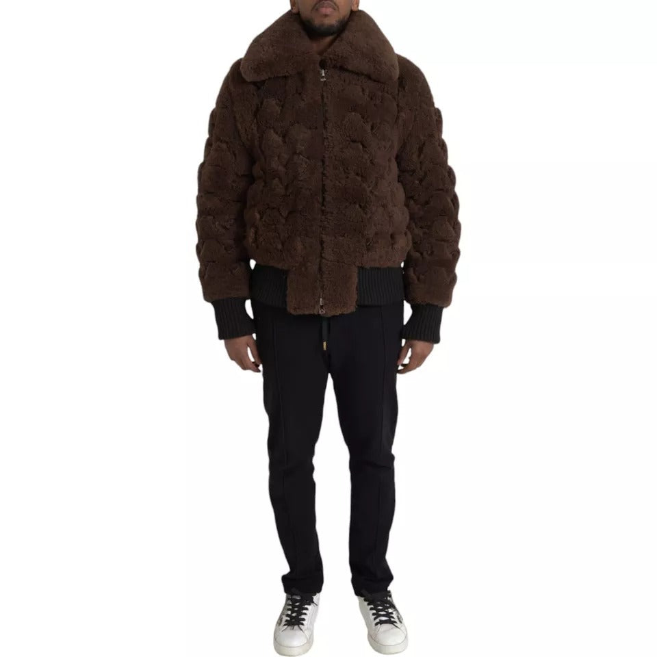 Bottega Veneta 100% Shearling Wool jacket in brown — view 2