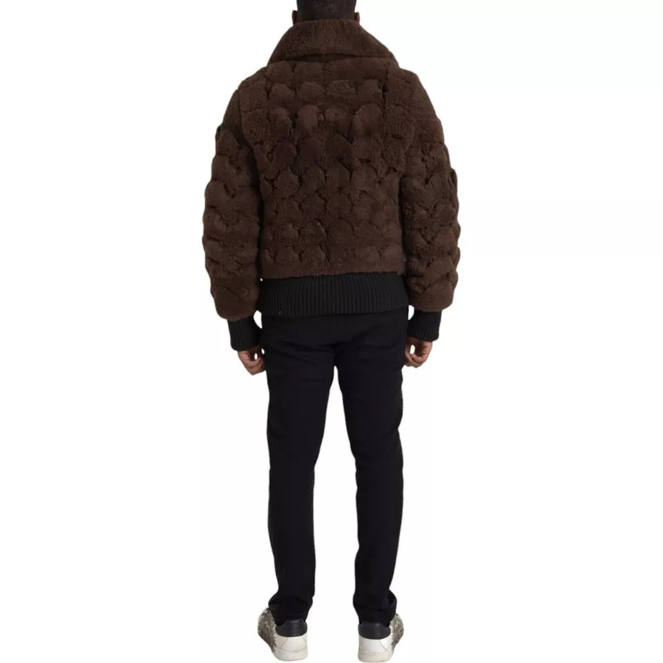 Bottega Veneta 100% Shearling Wool jacket in brown — view 3