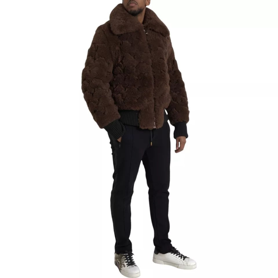 Bottega Veneta 100% Shearling Wool jacket in brown — view 4