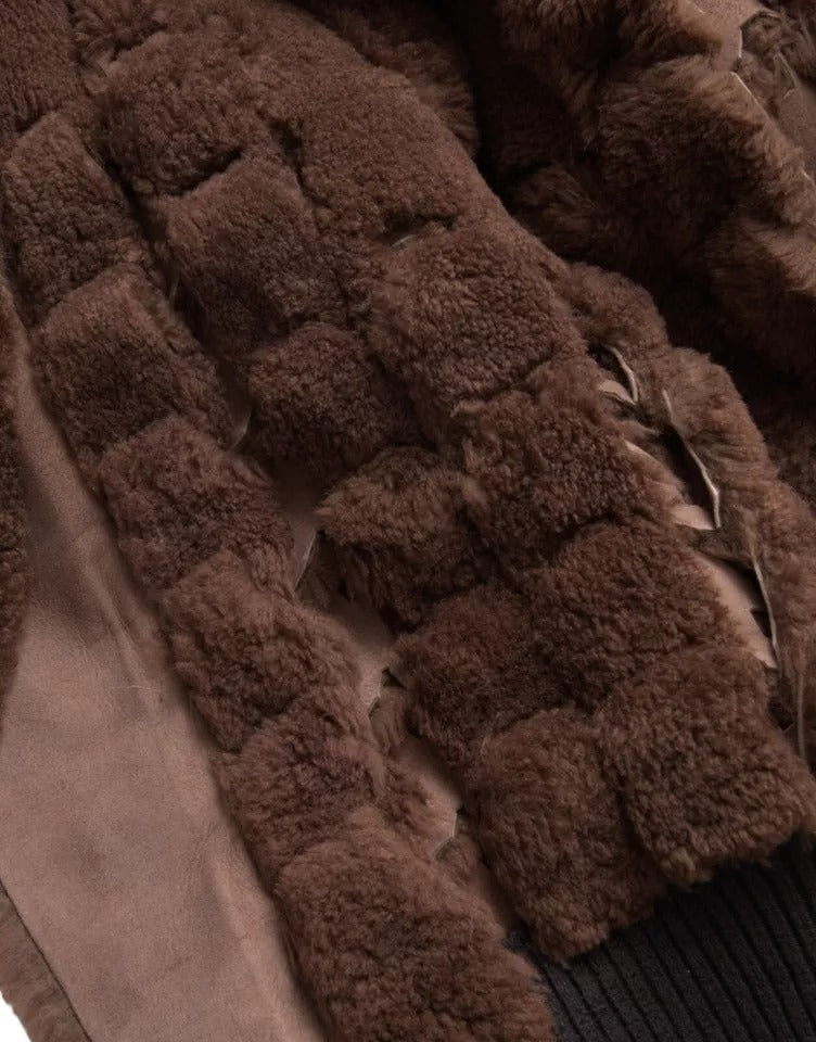 Bottega Veneta 100% Shearling Wool jacket in brown — view 8