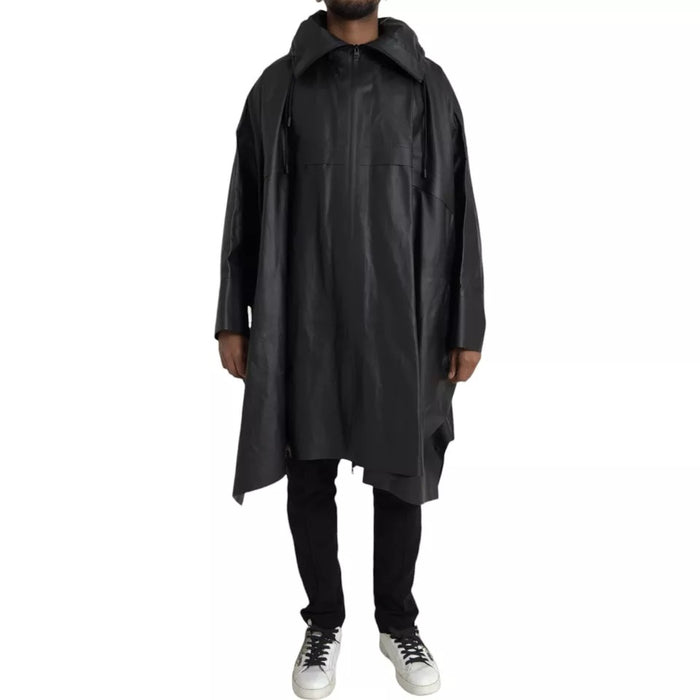 Bottega Veneta 100% Calf Leather trench coat in black