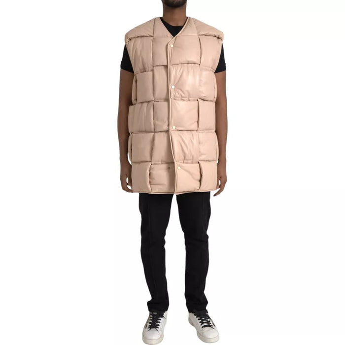 Bottega Veneta 100% Calf Leather vest in beige — view 2