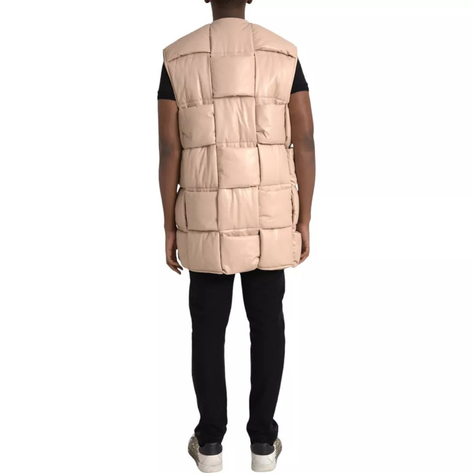 Bottega Veneta 100% Calf Leather vest in beige — view 3