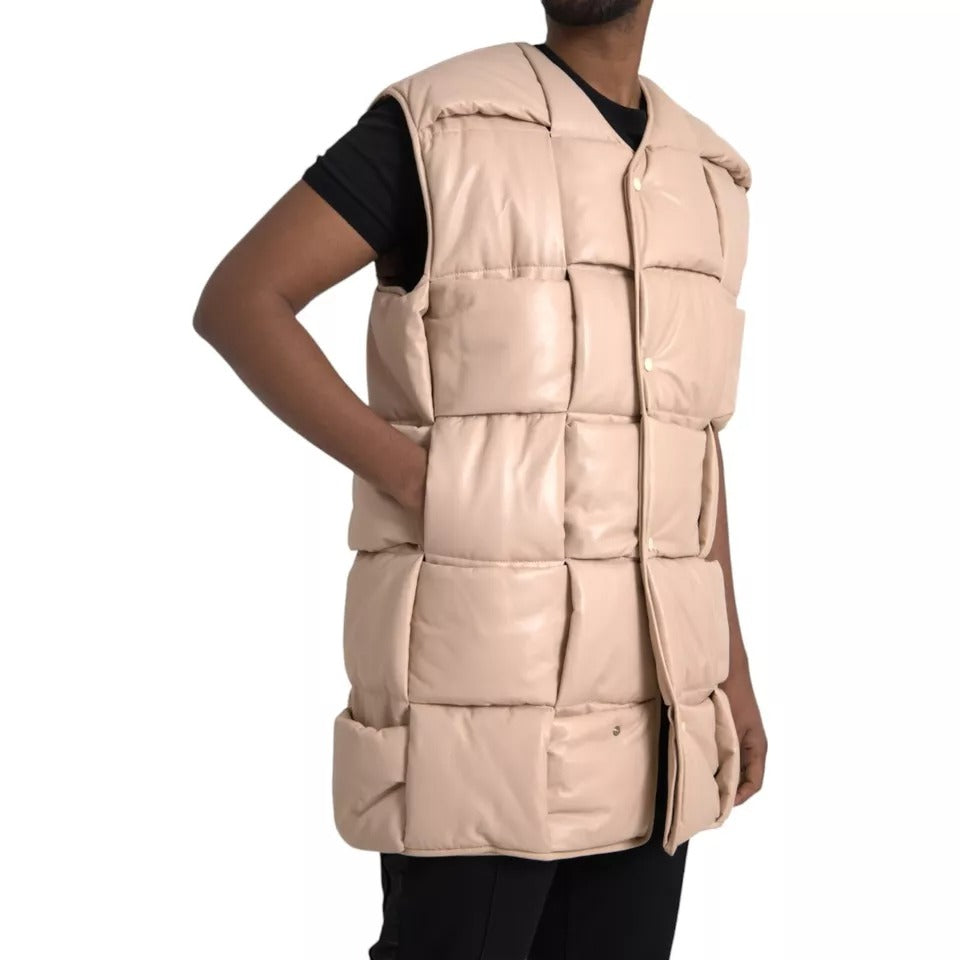 Bottega Veneta 100% Calf Leather vest in beige — view 4