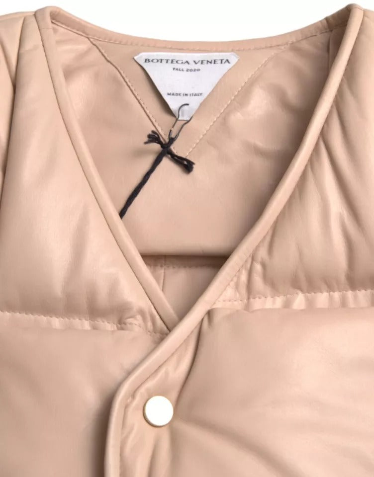 Bottega Veneta 100% Calf Leather vest in beige — view 7