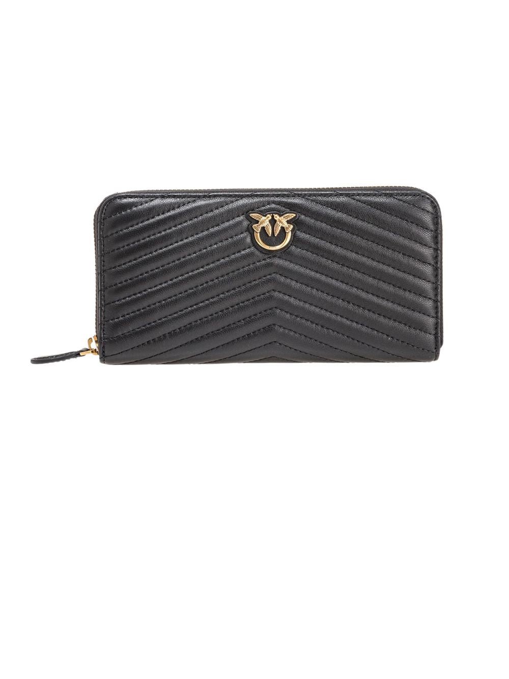 Ryder Zip Around Chevron Black Calf Leather Smallleathergoods