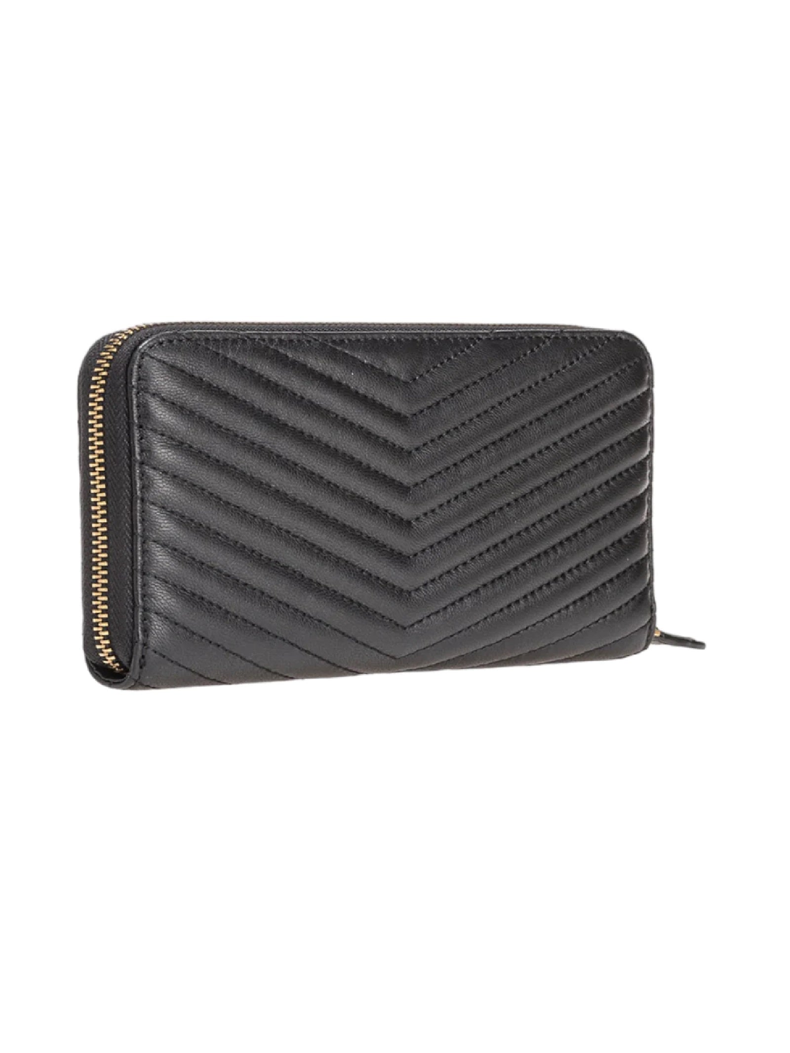 Ryder Zip Around Chevron Black Calf Leather Smallleathergoods