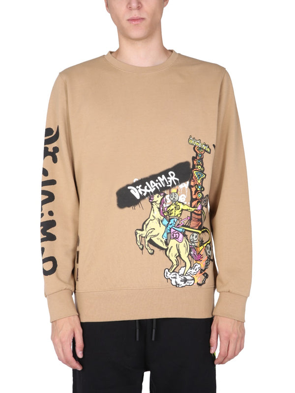 Crew Neck Brown Sweatshirt Cotton Sweatshirts