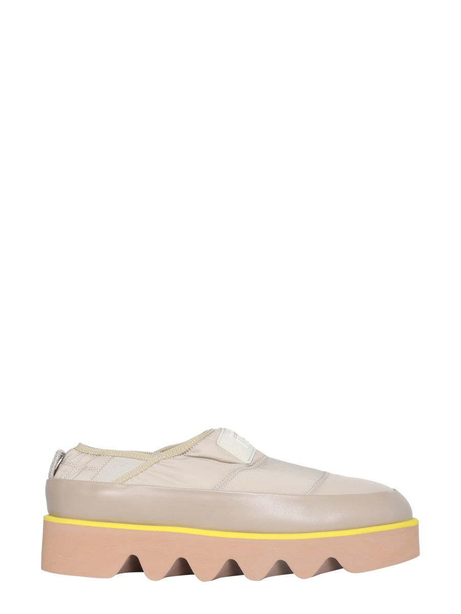 Puffed Sneakers Beige Fabric (polyamide Trainers