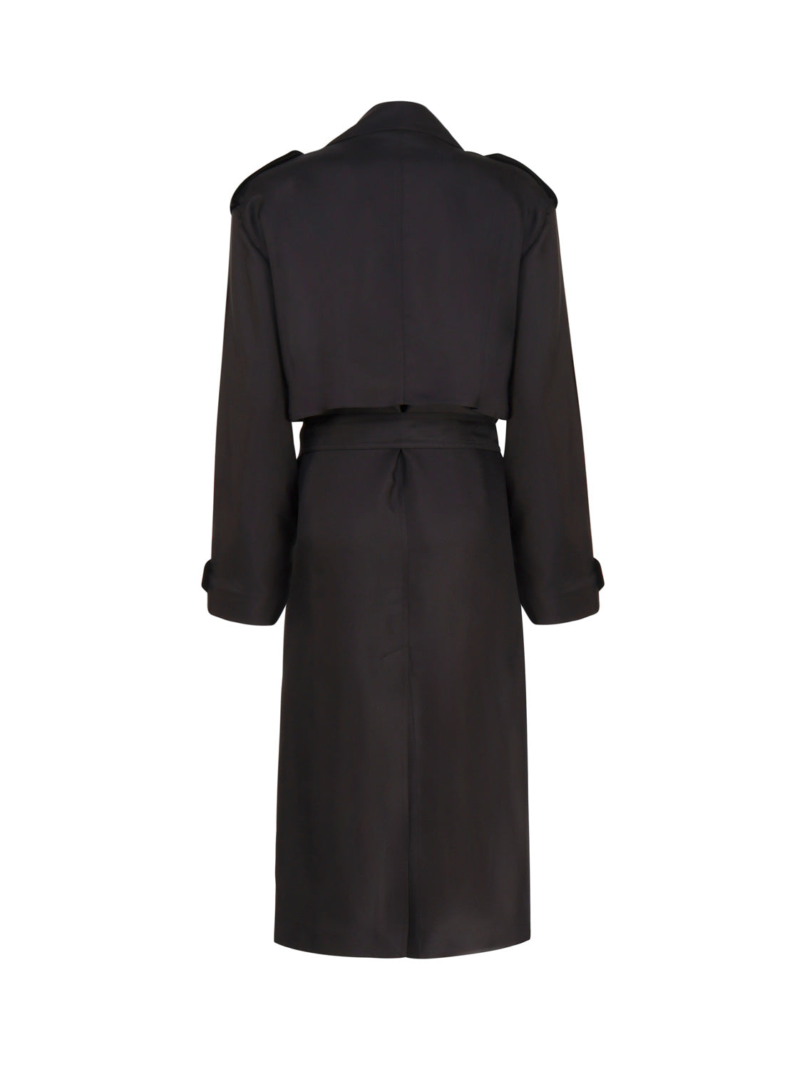 Saint Laurent Coats Black Silk