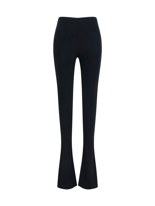 Pants Jersey Crêpe Black Viscose Trousers