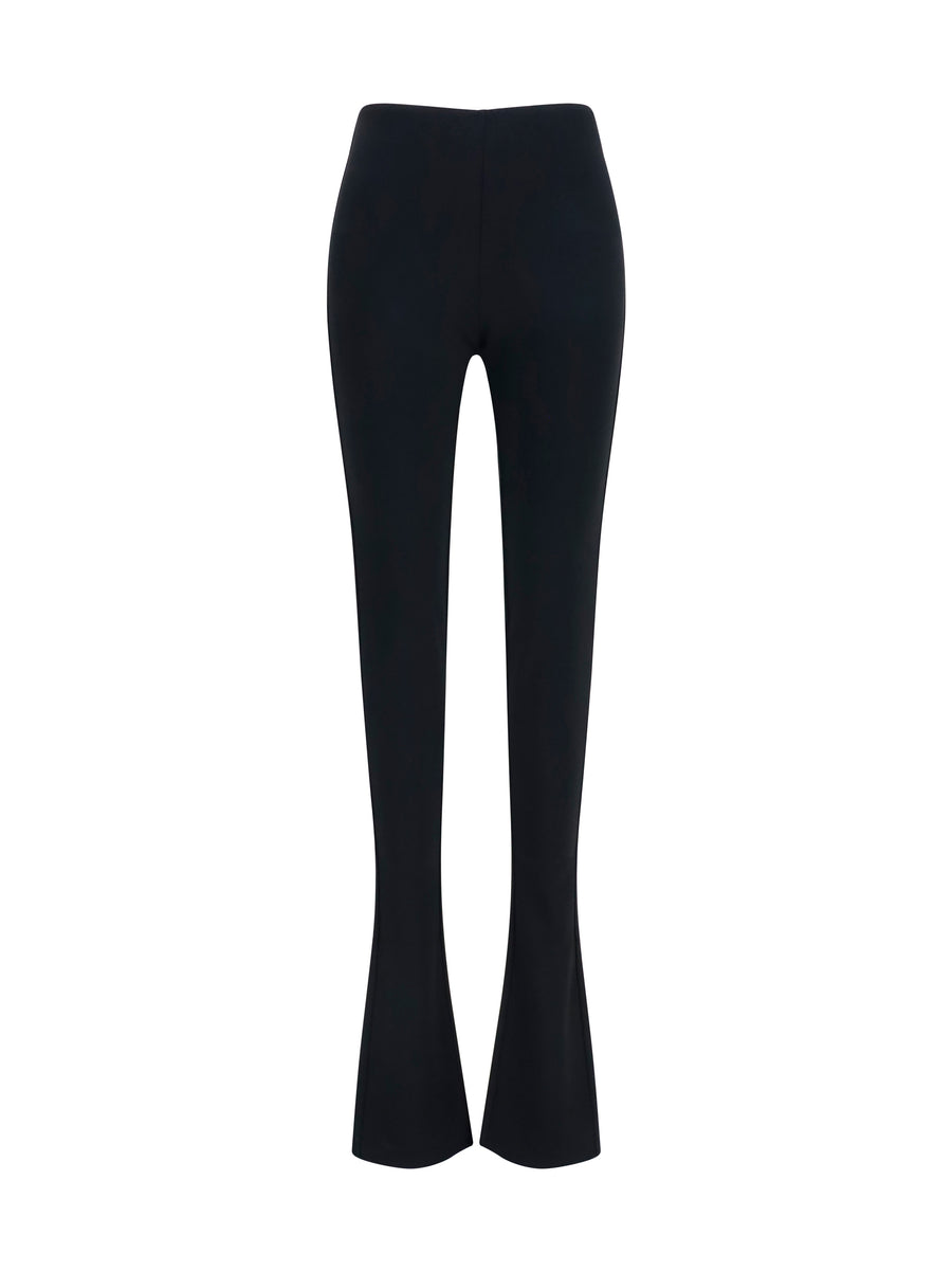 Pants Jersey Crêpe Black Viscose Trousers
