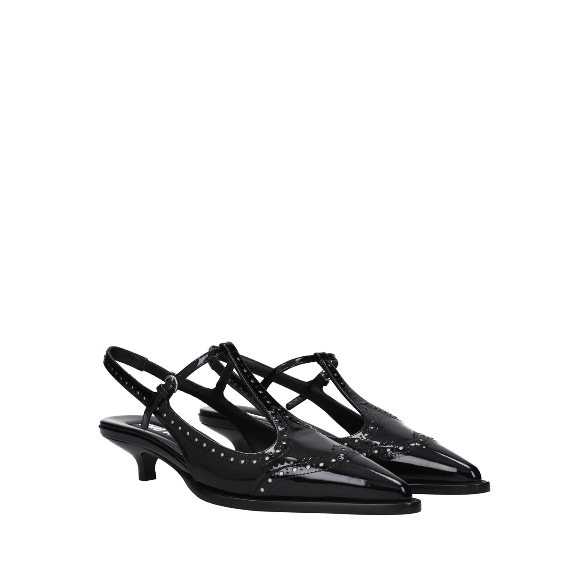 Leather Slingback Pumps Black Calf