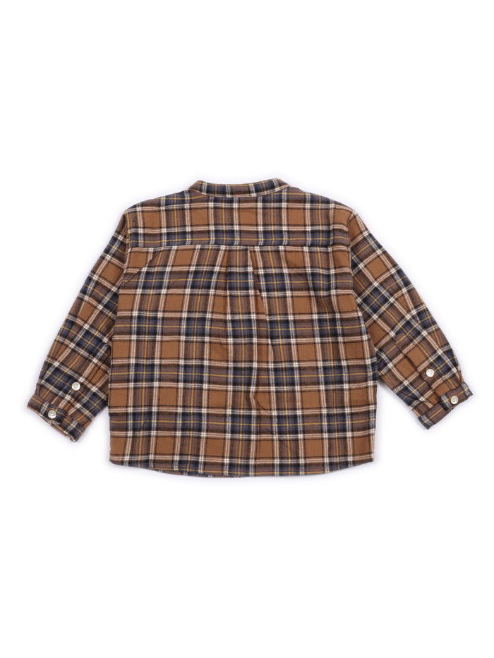 Enoz Shirts Ls Brown Cotton Organic