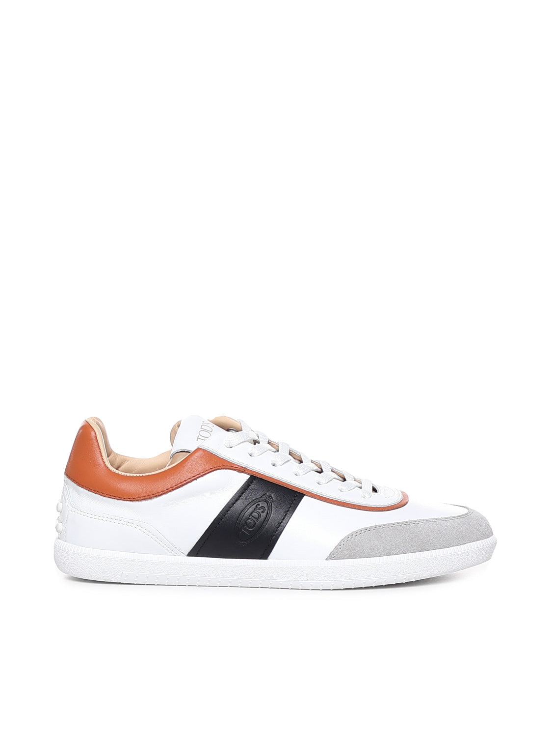 Tods Sneakers Black, White, Orange Calfskin