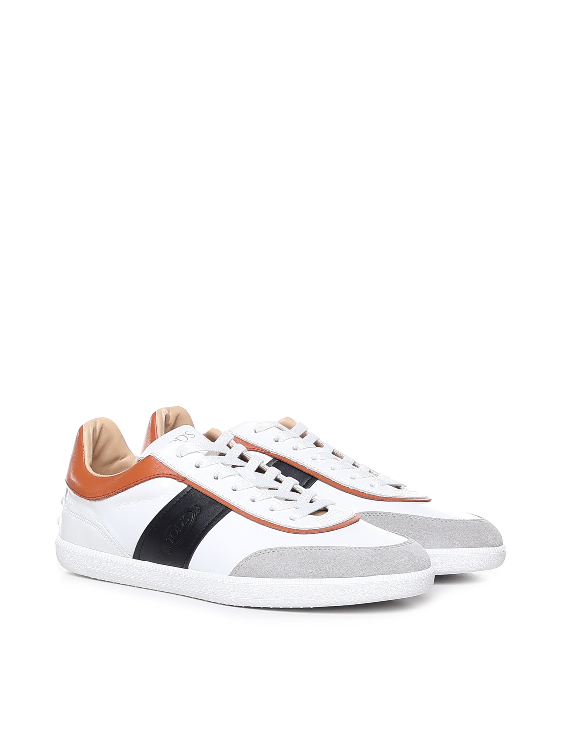 Tods Sneakers Black, White, Orange Calfskin