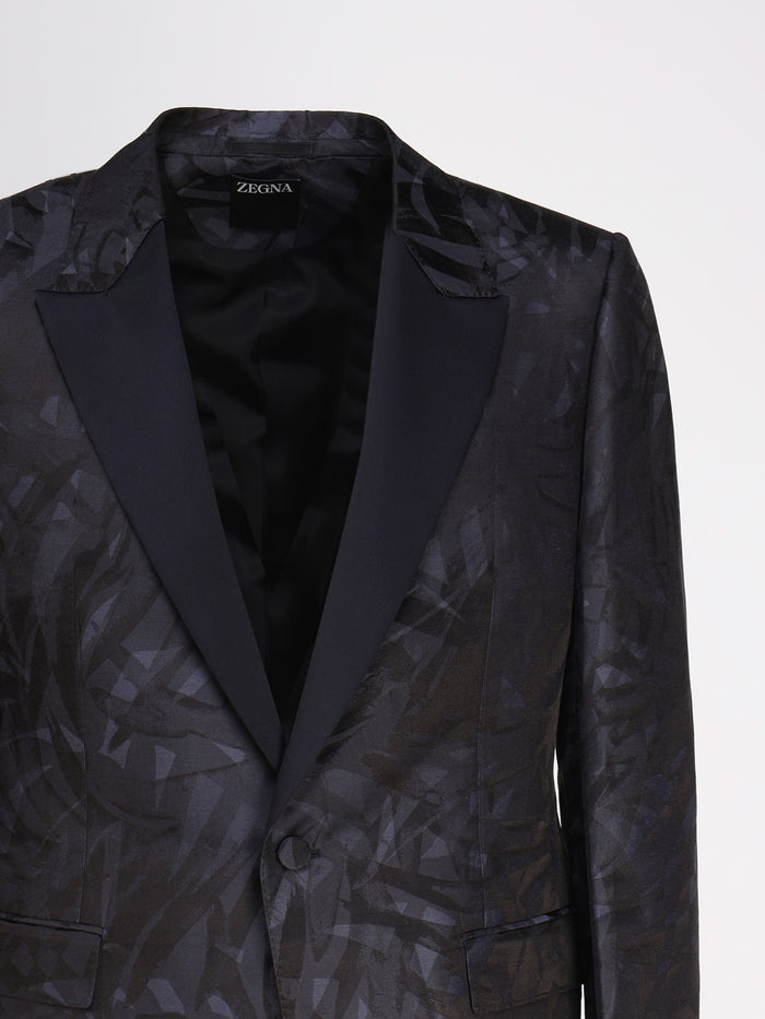Zegna Jackets Blue Linen Silk
