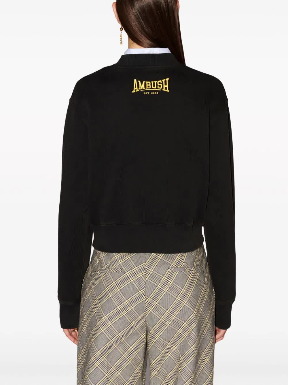 Scholarship Cropped Sweater Black Felpa