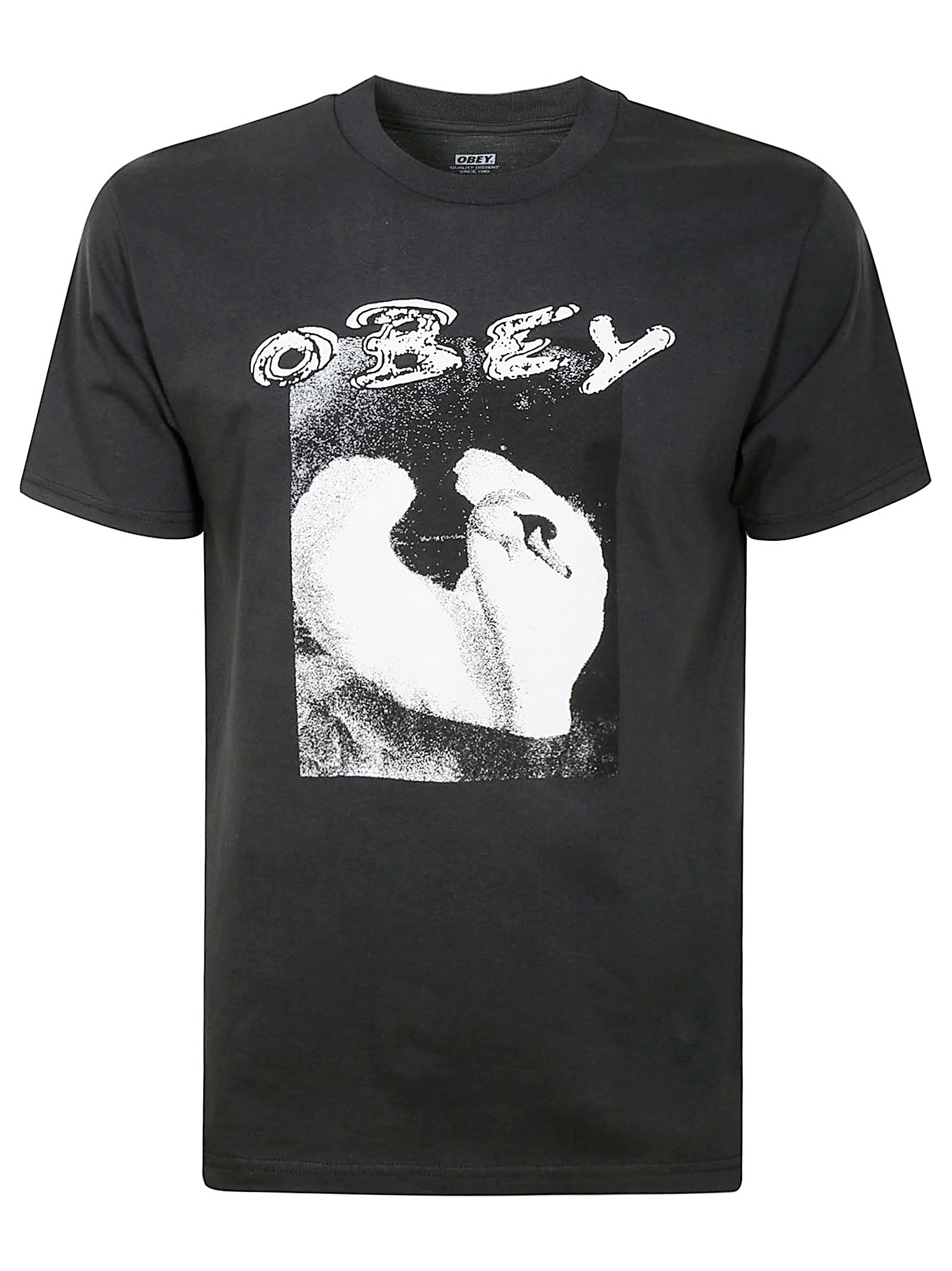 Swan Tee Black Cotton Tshirt