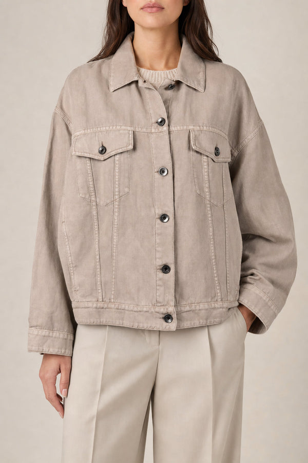 Brunello Cucinelli Womens Wheat Stalk Cotton Linen Jacket One Color