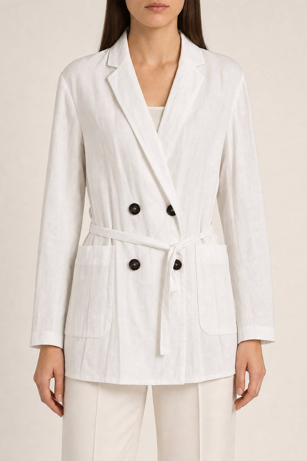 Brunello Cucinelli Womens Bianco Ottico Cotton Jacket White