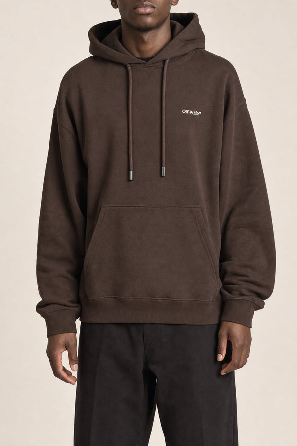Off-White Mens Chocolate Cotton Hoodie Clothing