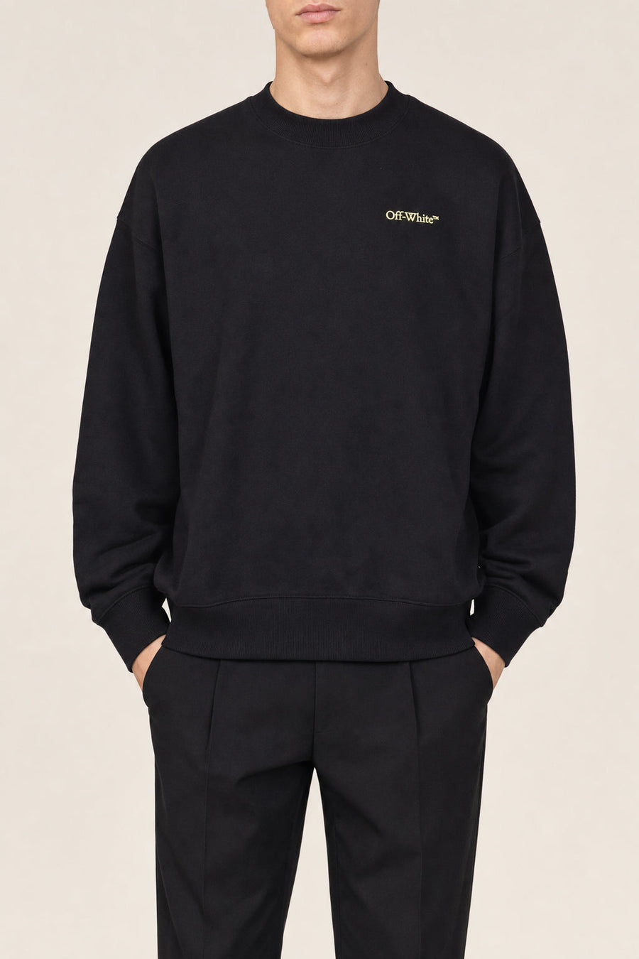 Off-White Mens Black Cotton Sweatshirt Clothing