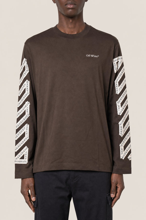 Off-White Mens Chocolate Cotton Long Sleeve Shirt