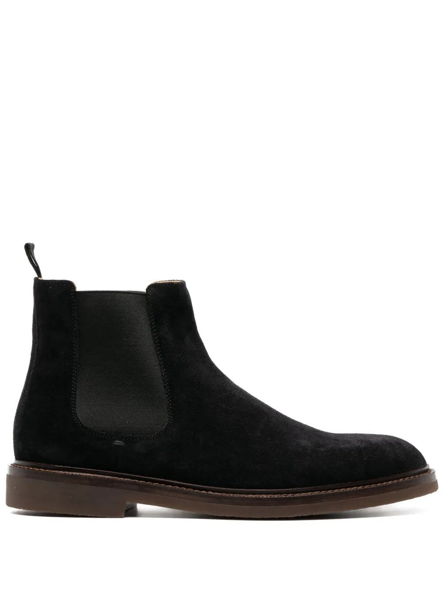 Brunello Cucinelli Mens Black Suede Chelsea Boots