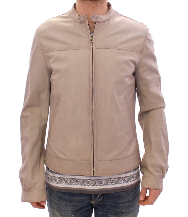 Dolce & Gabbana 100% Leather Lambskin; Lining: 59% Rayon jacket in beige