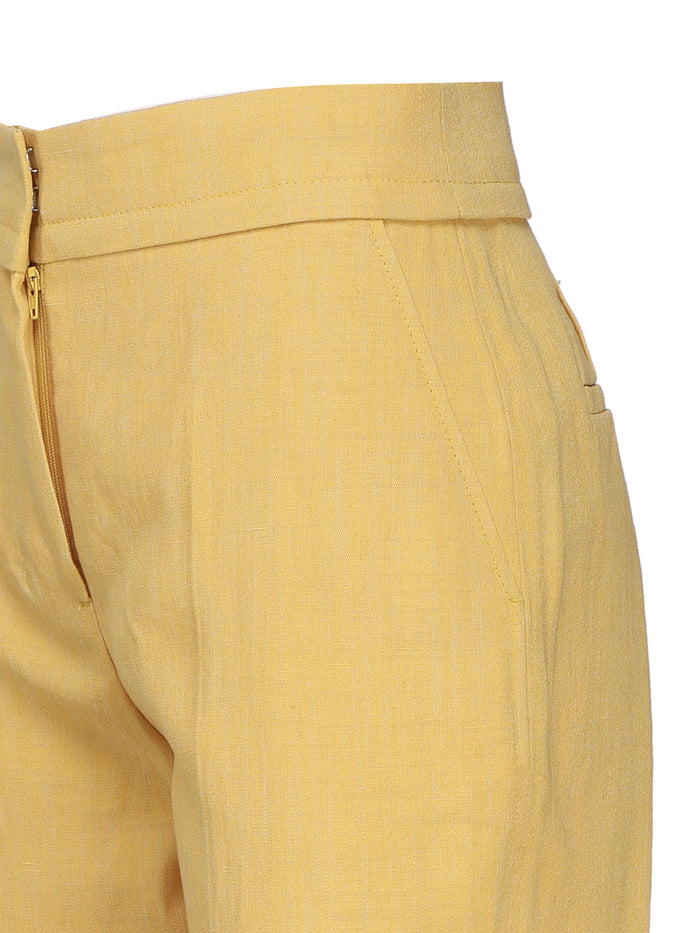Jacquemus Trousers Yellow Linen