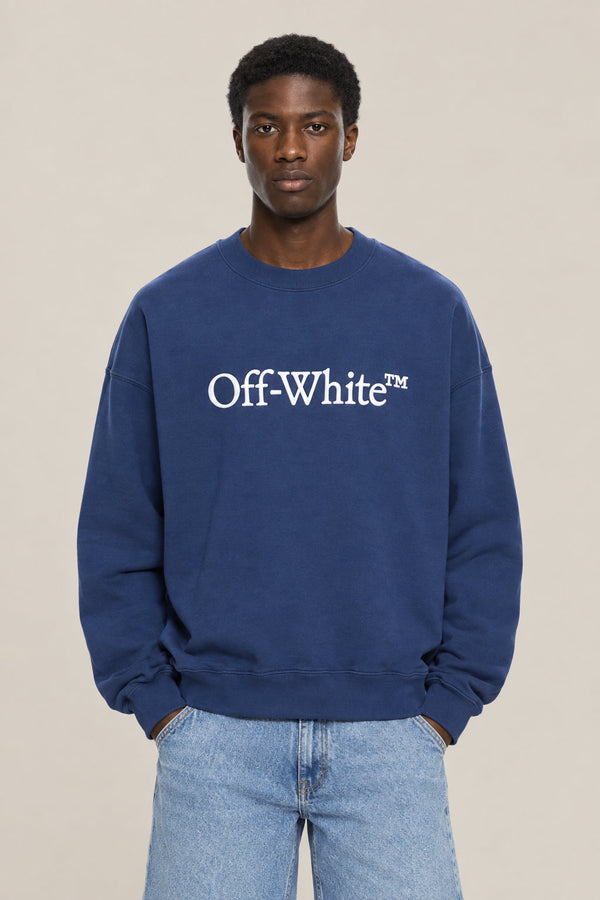 Off-White Mens Black Cotton Crewneck Sweater Clothing