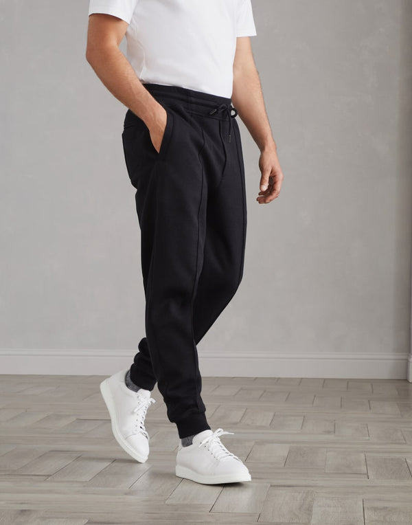 Brunello Cucinelli Mens Black Cotton Blend Jogger Trousers