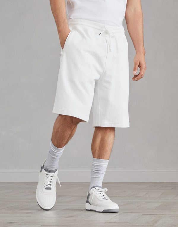 Brunello Cucinelli Mens Off White Cotton Blend Gym Shorts