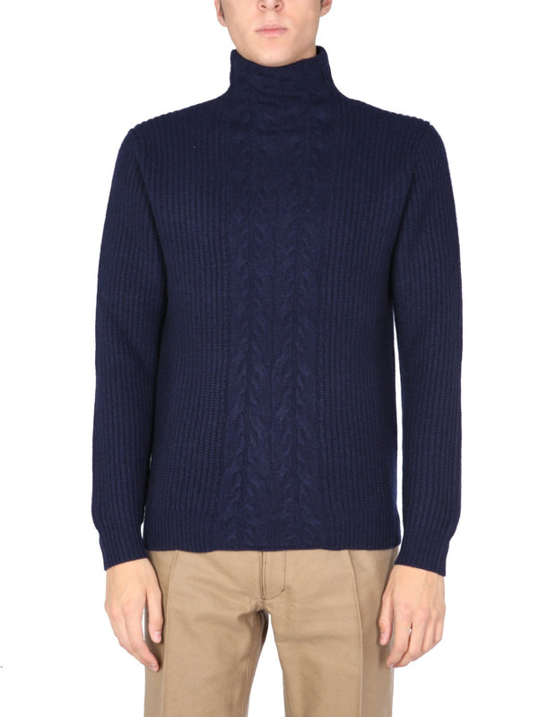 Turtleneck Sweater Black Wool - Nylon Jumpers