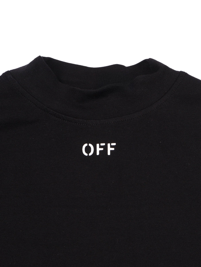 Off Stamp 2nd Skin Dress Black - White Elastane Cotton