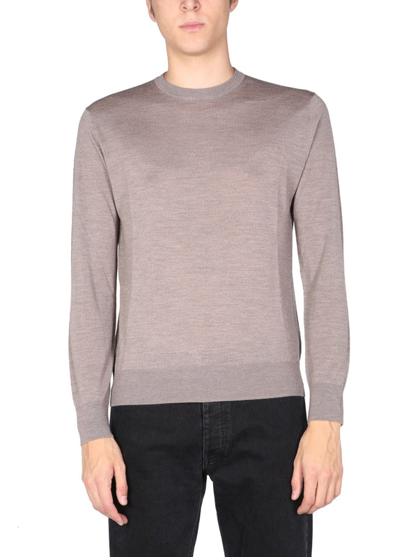 Crew Neck Sweater Dove Wool Basolan Jumpers
