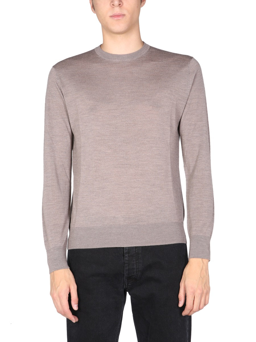 Crew Neck Sweater Dove Wool Basolan Jumpers
