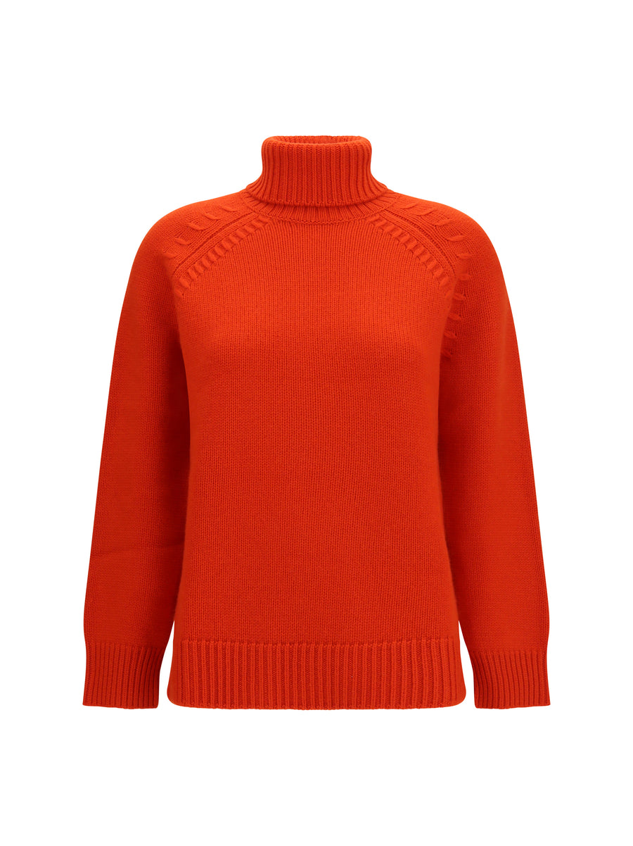 Turtleneck Cashmere Sweater Orange